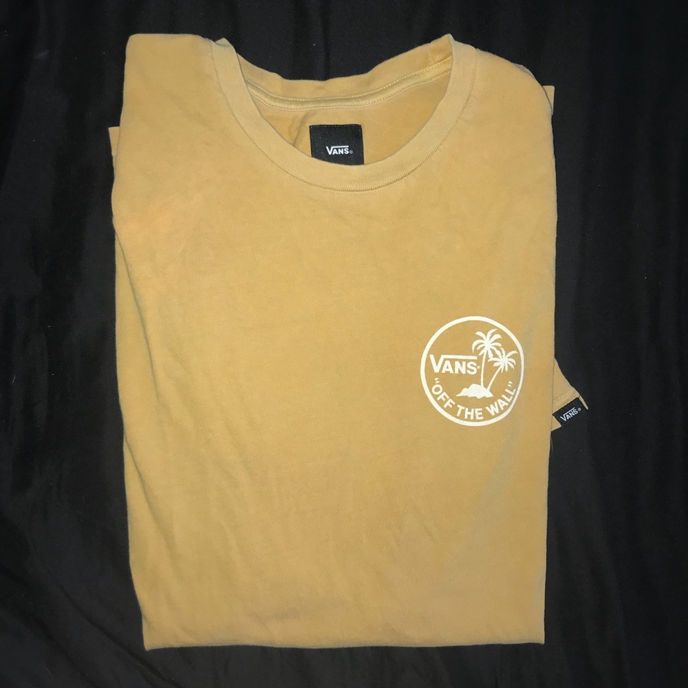 Vans Yellow Palm Tree Logo Tee Shirt